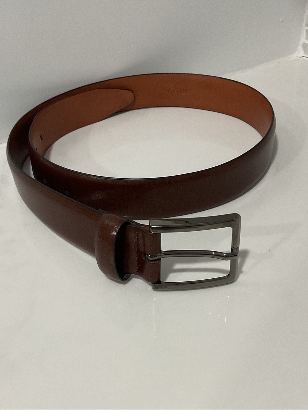 Classic Brown Leather Mens Belt - Smooth Finish